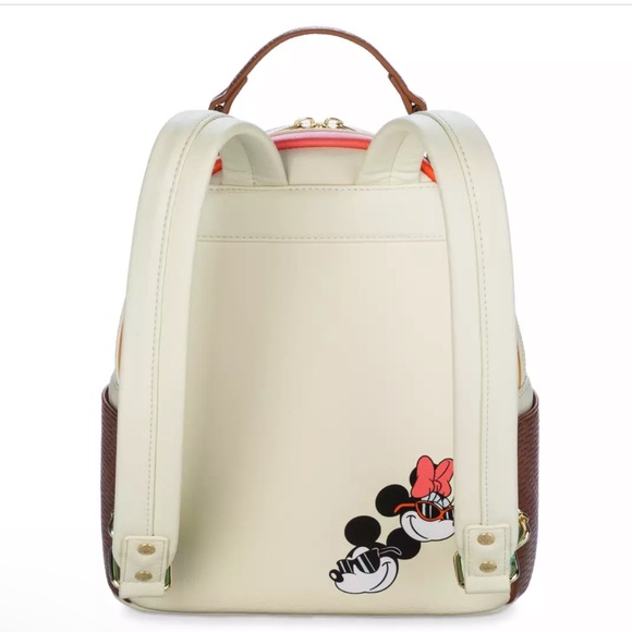 Disney Loungefly Mickey and Minnie Mouse Beach Loungefly Mini Backpack - Picture 4 of 5